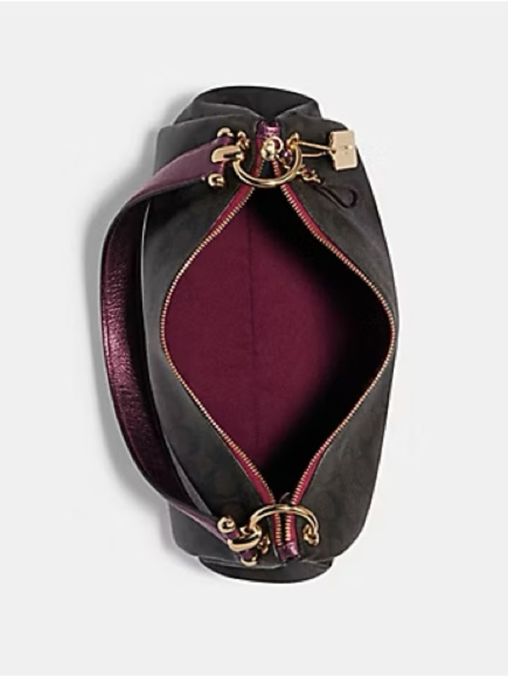 Coach Mia Shoulder Crossbody Bag - Brown/Metallic Berry - Picture 6 of 8